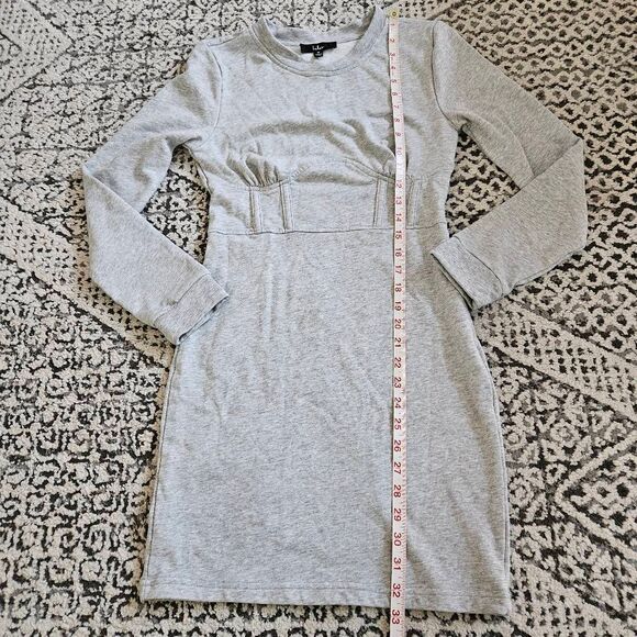 Lulus Grey Sweatshirt Bustier Dress Size Medium - Picture 6 of 6